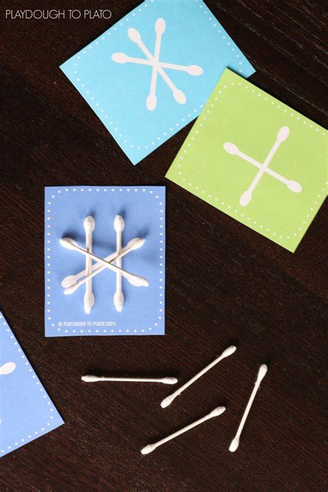 Q Tip Snowflake Stem Center Winter Preschool Christmas Activities