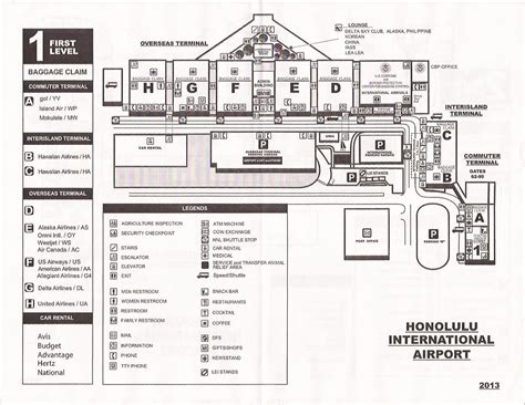 Honolulu International Airport Hnl Terminal Map Level 1 Flickr