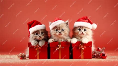 Premium Ai Image The Cat And Kittens Celebrate The Christmas Holidays