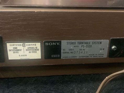 Sony Ps 5520 Stereo Turntable System Mariner Auctions And Liquidations Ltd