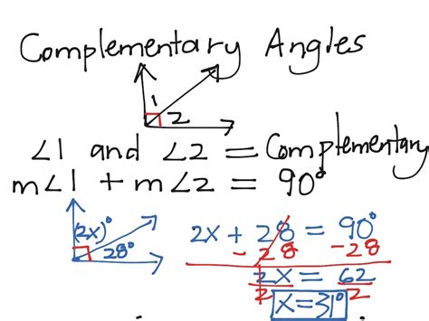 I'm aware than angle = acos(dir dot north), but when i implement it, the angle is clamped. Complementary Angles | Math | ShowMe