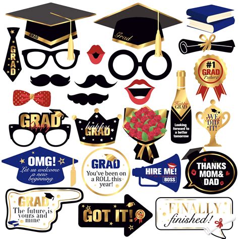 Buy Katchon Graduation Photo Booth Props 2023 Pack Of 26 Black And