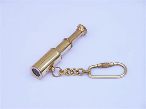 Telescope Key Chain Compass Keychain Brass Key Ring Nautical Ts