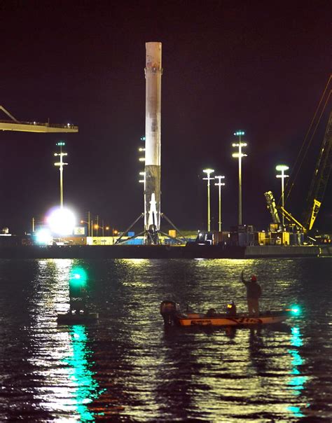 Spacexs Recovered Rocket Back At Port After Sea Landing The Seattle