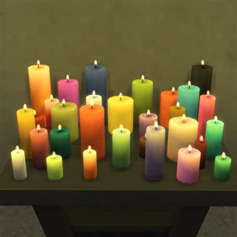 Solid Color Candles Brazen Lotus Colorful Candles Sims Sims 4
