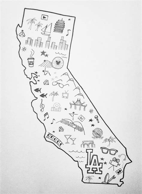 Illustrated Usa Map Sketch Tourist Artofit