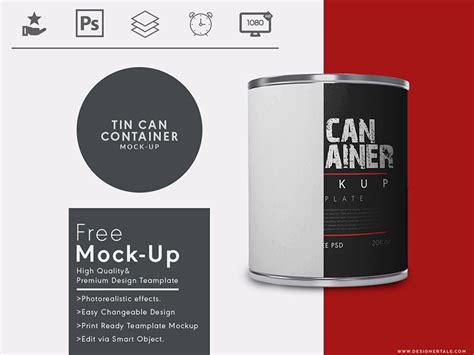 tin container packaging  mock   designertale  dribbble