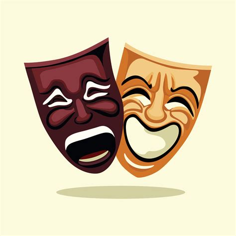 Two Theatrical Comedy And Drama Masks Positive And Negative Emotion