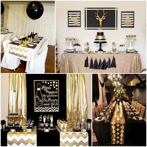 Amazing Black And Gold Party Ideas Birthday Party Tables Gold