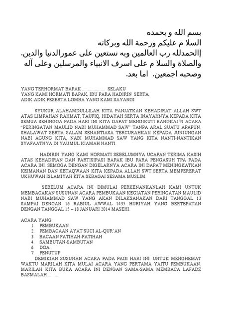 Contoh Pidato Maulid Nabi Singkat - Aneka Macam Contoh