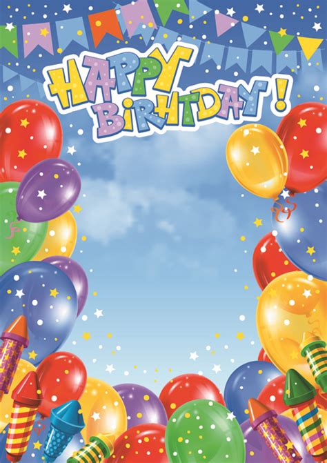 Happy Birthday Colorful Balloons Background Set 05 Welovesolo