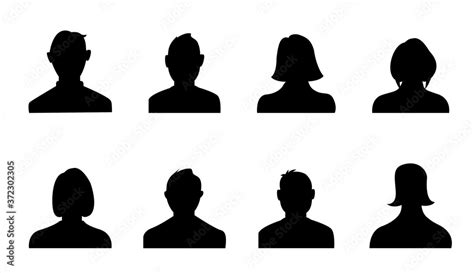 Silhouette Head Avatar Face Person Icon People Male And Female