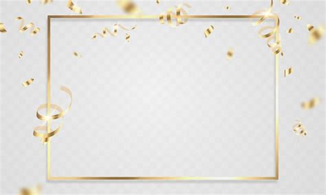 Premium Vector Celebration Background Template With Confetti Gold Ribbons