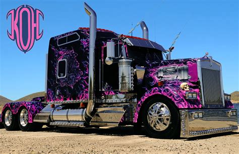 Custom Pink Kenworth T800 Big Trucks Custom Big Rigs Big Ride