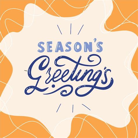Premium Vector Seasons Greetings Calligraphy Greeting Card Typography
