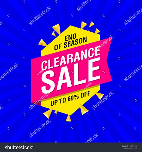 Clearance Sale Template Design Discount Sale Stock Vector (Royalty Free