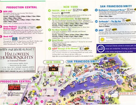 Universal Studios Orlando 2004 Park Map