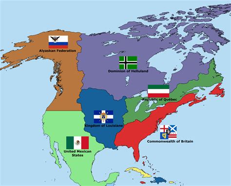 Alternate North America Alternate History Infographic Map Historical