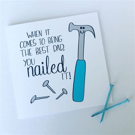 Funny Card Pun Card Fathers Day Card You Nailed Etsy
