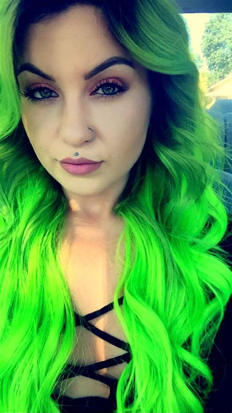 neon green hair pravana neongreen neonyellow tapein extensions neon green hair green