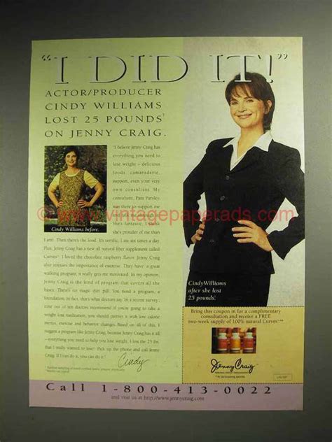 1997 Jenny Craig Weight Loss Ad Cindy Williams Ay0588