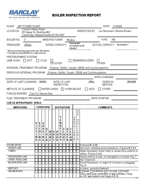 Should you be in the market for a tool that can help make building inspections much easier, then look no further than our inspection report template. Boiler Inspection Report Template | Chemical Engineering ...