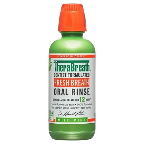 therabreath fresh breath mouthwash mild mint alcohol free 16 fl oz