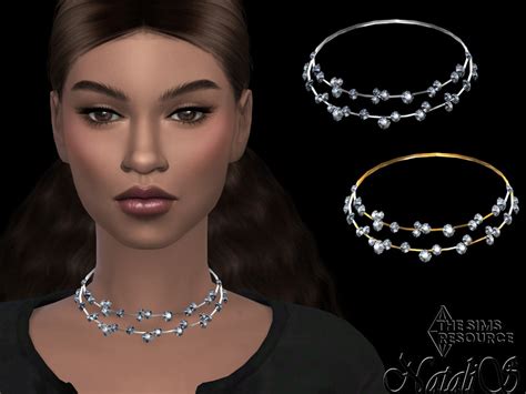 Wire Double Hoop Diamond Necklace The Sims 4 Catalog