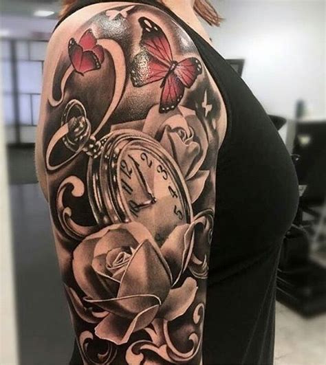 Half sleeves tattoos are now in trend, mostly those people who have large biceps are going for large kinds of tattoo designs on their half sleeve. 100 Awesome Watch Tattoo Designs | Watch tattoos, Best ...