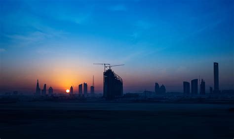 Free Picture Misty Morning City Panorama Sky Sunset