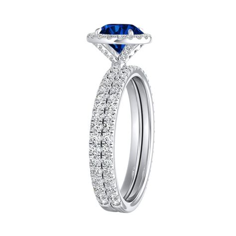 50th anniversary centerpiece set | etsy. SKYLAR Halo Blue Sapphire Wedding Ring Set In 14K White ...