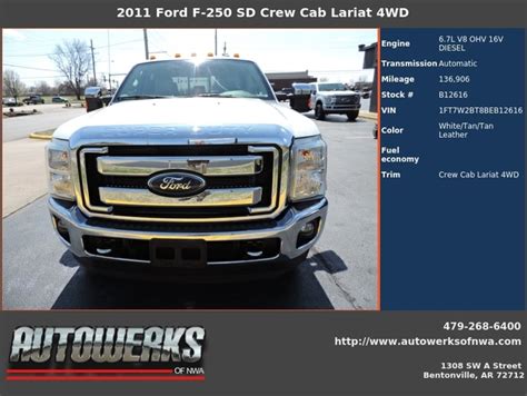 Autowerks Of Nwa Used 2011 Whitetan Ford F 250 Sd For Sale In