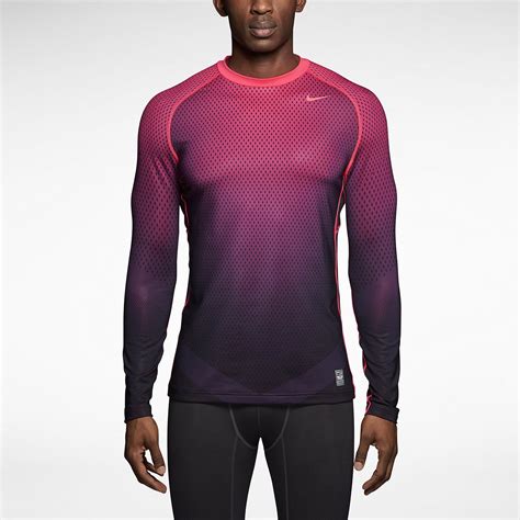 Nike Pro Combat Hyperwarm Dri Fit Max Fitted Chameleon Long Sleeve Crew