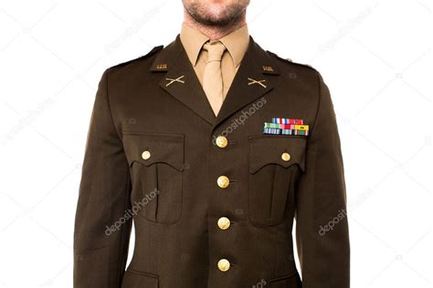 Young Man In Military Uniform Cropped Image — Stock Photo