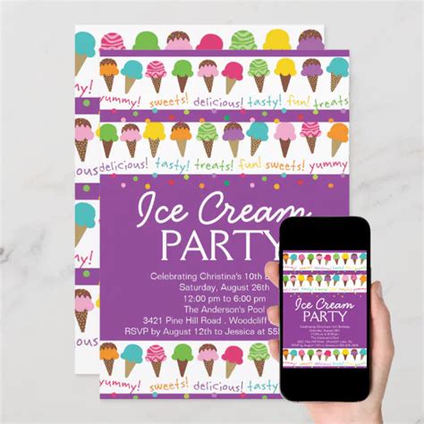 Its A Summer Ice Cream Party Invitation Zazzle