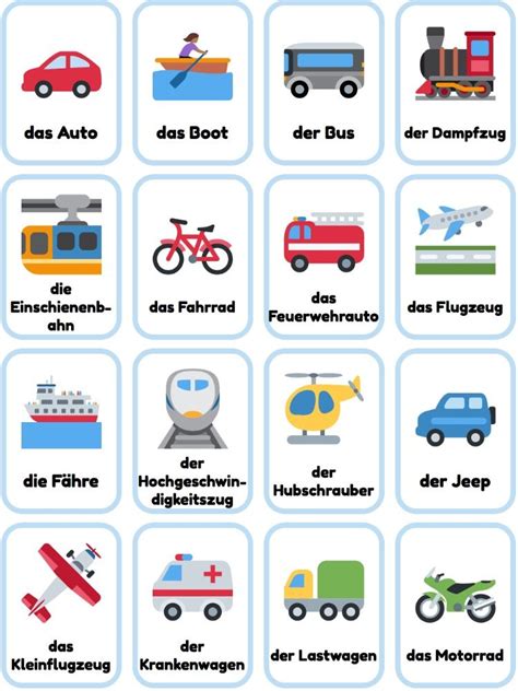 German Transport Printable Flashcards Artofit