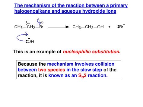 Ppt The Nucleophilic Substitution Reactions Between Halogenoalkanes