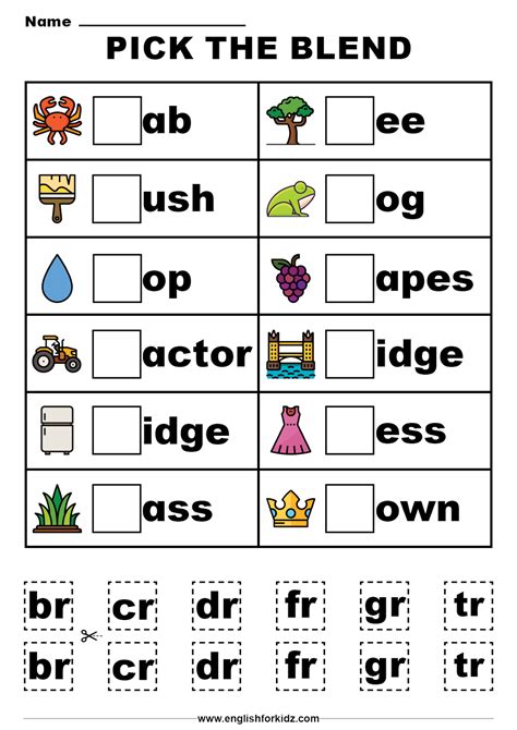 Grade 1 Bl Blends Worksheets Phonics Worksheets Consonant Blend Bl
