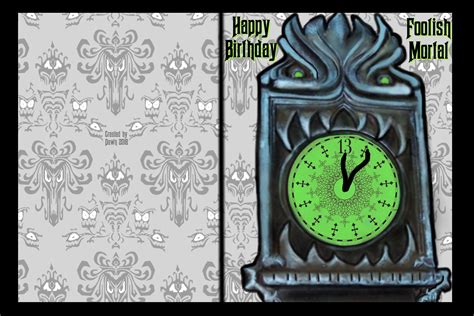 Haunted Mansion Birthday Card Frontback 1 Of 2 Pieces Disney