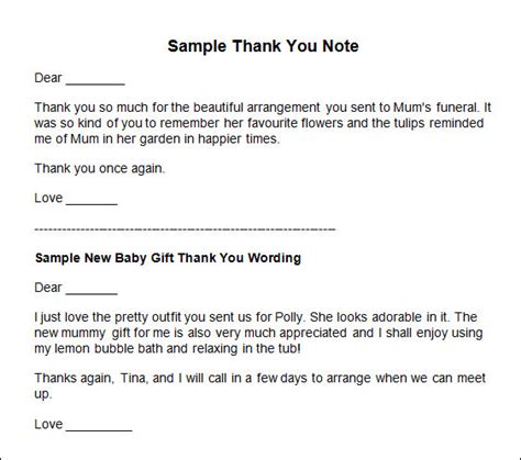 Free 9 Sample Thank You Note Templates In Ms Word Pdf