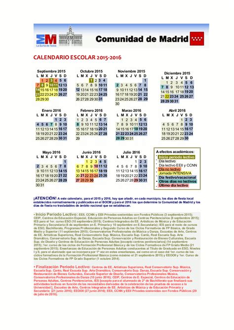 Ampa Eloy Saavedra Ciempozuelos Calendario Escolar Curso Academico