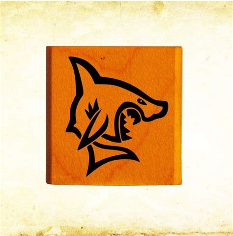Angry Shark Rubber Stamp Mounted Wood Block Art Stamp Etsy Art