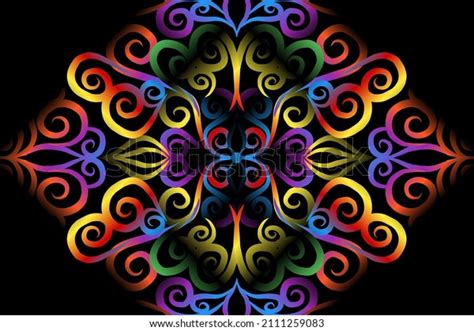 Colourful Gradient Art Circle Flower Pattern Stock Vector Royalty Free