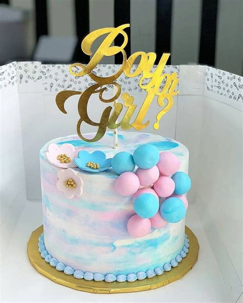 Beautiful Cake For Gender Reveal Party Simple Gender Reveal Gender