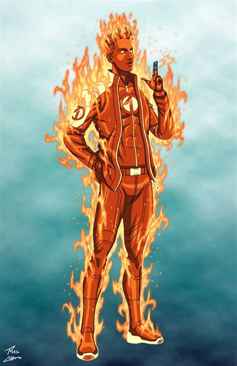 Human Torch Commission By Phil Cho On Deviantart Marvel Character