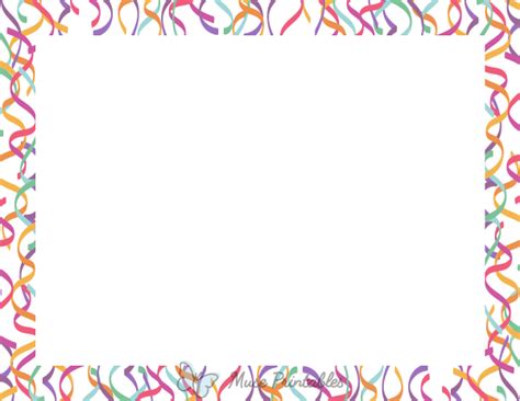 How to make a heart border or background in any color. Printable Landscape Colorful Streamer Page Border