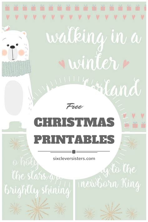 Free Christmas Printables Six Clever Sisters Free Christmas