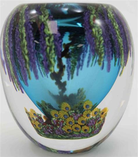 Chris Heilman Wisteria Garden Art Glass Vase Feb 16 2020 Neely Auction In Fl