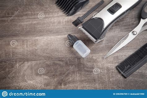 Hair Clippers And Hair Trimmer With Comb And Scissors Stock Image
