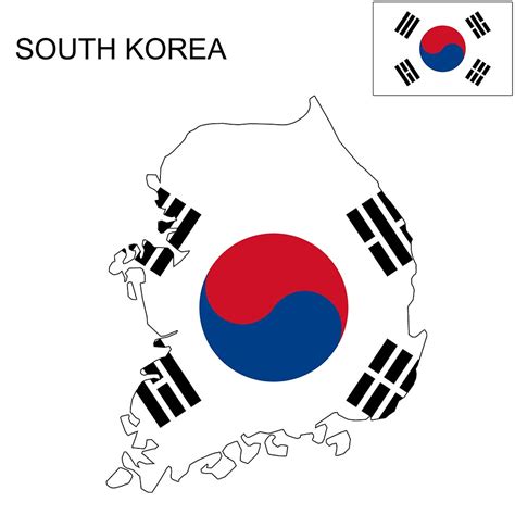 South Korea Flag Map and Meaning - MapUniversal